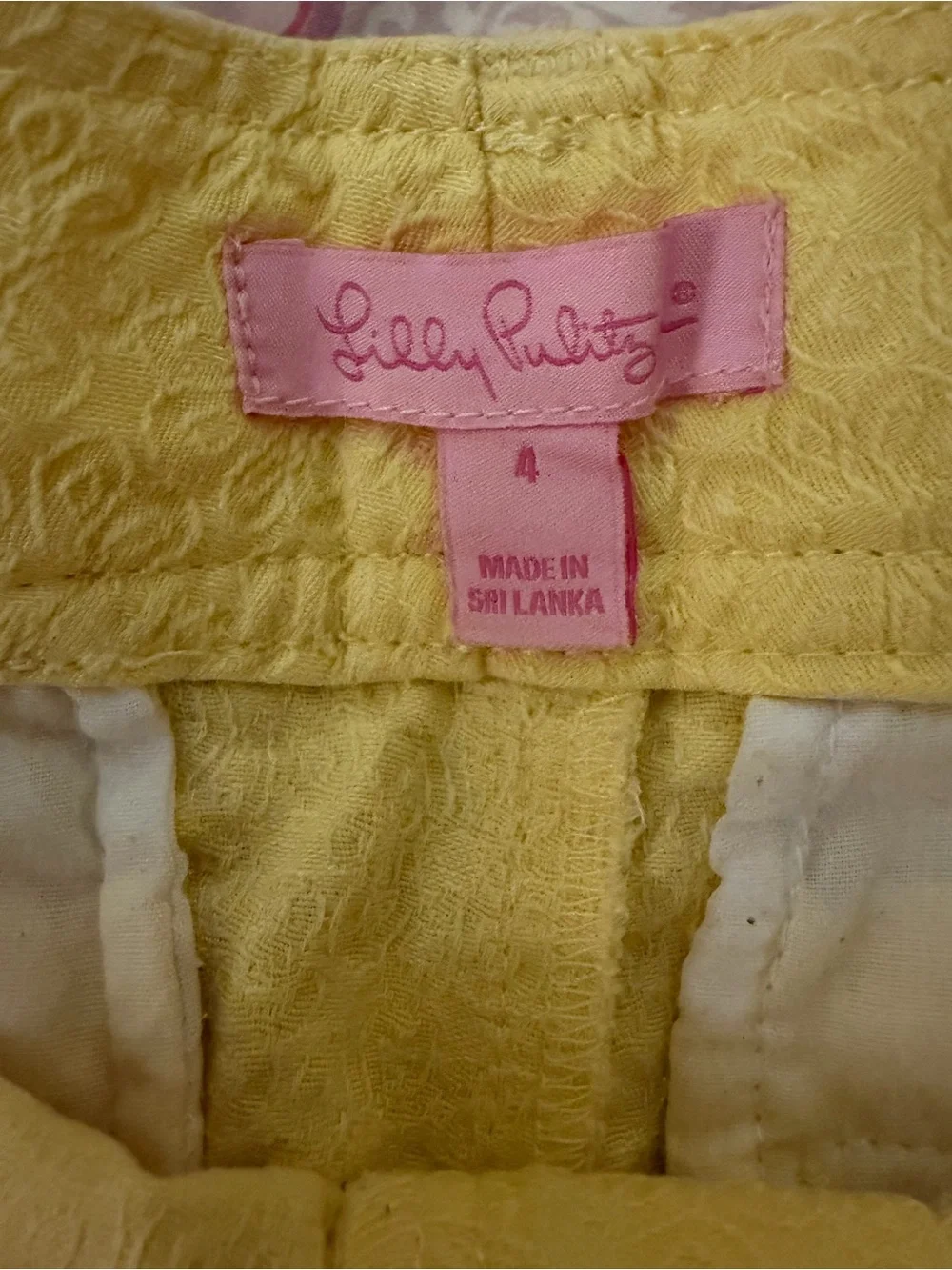 EUC Lilly Pulitzer Sunny Yellow Textured Shorts